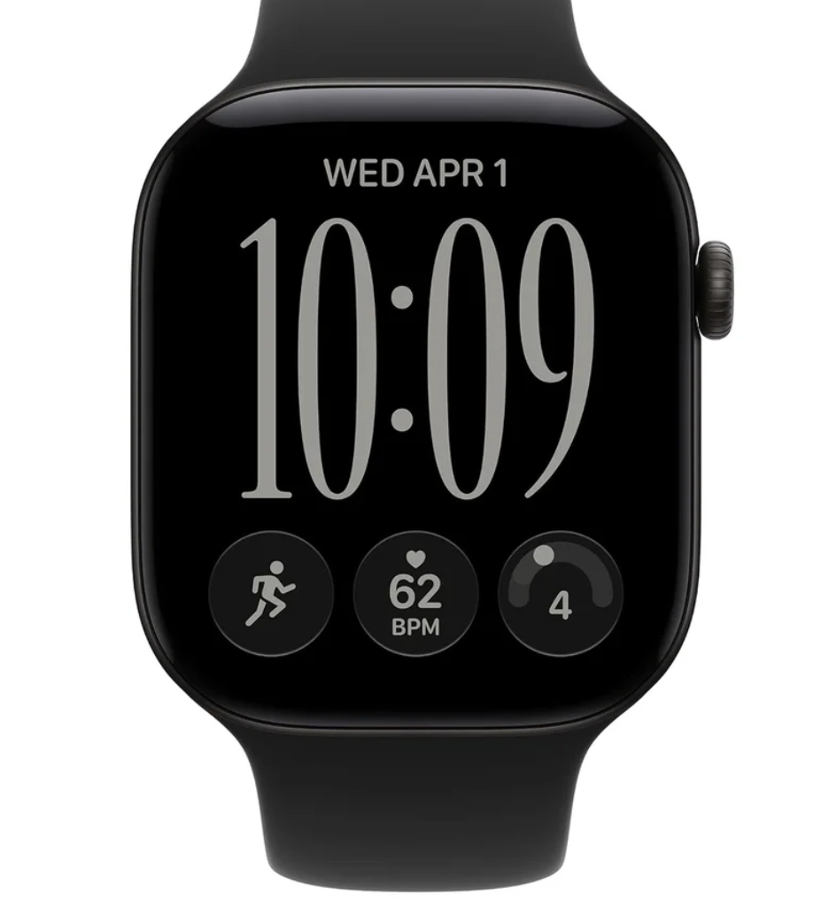 Apple Watch Series 12, 46mm, GPS, Black Aluminum Case with Black Sport Band (M/L)，2026