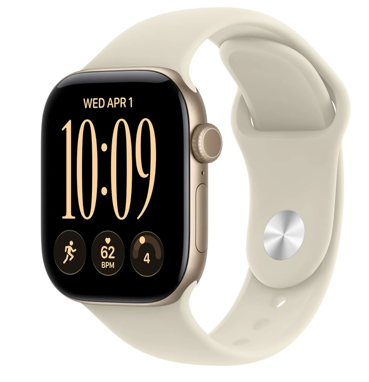 Apple Watch Series 12, 42mm, GPS, Starlight Aluminum Case with Starlight Sport Band (S/M)