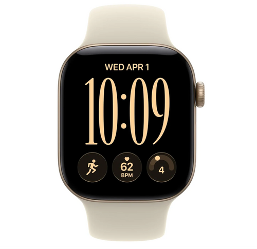 Apple Watch Series 12, 42mm, GPS, Starlight Aluminum Case with Starlight Sport Band (S/M)